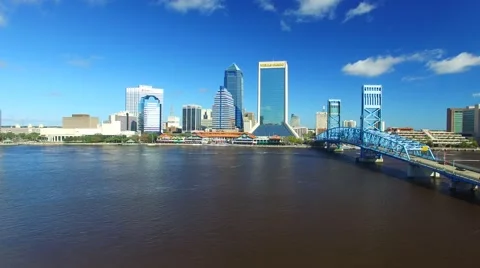 Jacksonville skyline, Florida Stock Footage 61100726