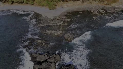 Jaco Beach Costa Rica Cliffs &amp; Rocky Coastline, Pacific Ocean Aerial View Stock-Footage 331230059