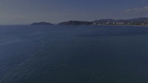 Jaco Beach Costa Rica Cliffs &amp; Rocky Coastline, Pacific Ocean Aerial View Stock Footage 331230071