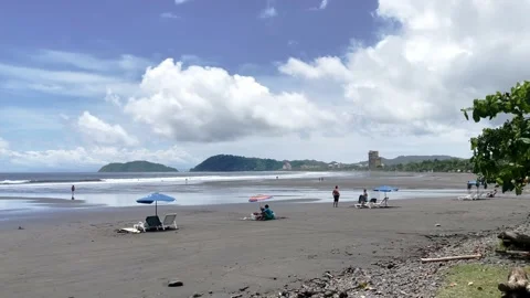 Jaco South beach pan down beach from ws Stock Footage 159165361