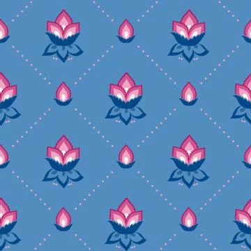 Jacobean floral vector pattern, meadow flowers background Stock Illustration