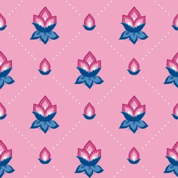 Jacobean floral vector pattern, meadow flowers background Stock Illustration