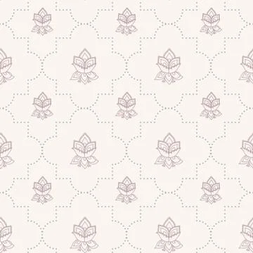 Jacobean floral vector pattern, meadow flowers background Stock Illustration