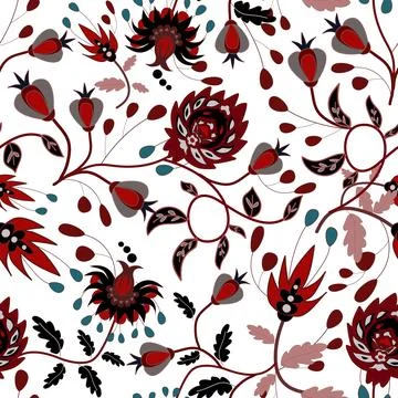 Jacobean Print Pattern Seamless ,Floral seamless pattern Stock Illustration