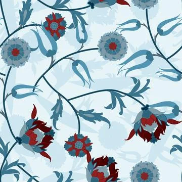 Jacobean Print Pattern Seamless ,Floral seamless pattern Stock Illustration