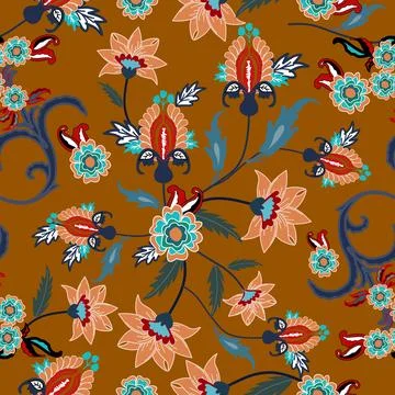 Jacobean Print Pattern Seamless ,Floral seamless pattern Stock Illustration