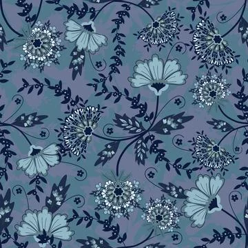 Jacobean Print Pattern Seamless ,Floral seamless pattern Stock Illustration