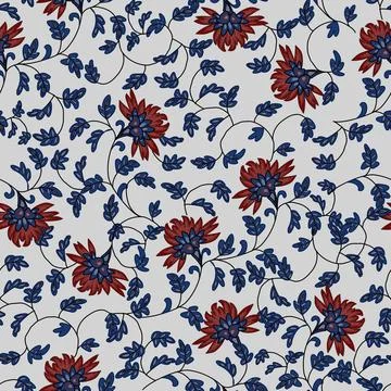 Jacobean Print Pattern Seamless ,Floral seamless pattern Stock Illustration