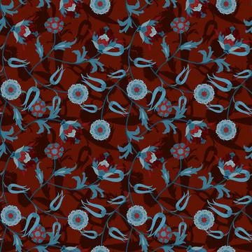 Jacobean Print Pattern Seamless ,Floral seamless pattern Stock Illustration
