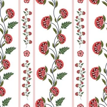 Jacobean Print Pattern Seamless ,Floral seamless pattern Stock Illustration