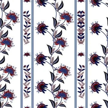 Jacobean Print Pattern Seamless ,Floral seamless pattern Stock Illustration