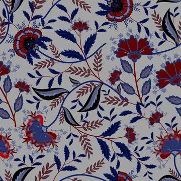 Jacobean Print Pattern Seamless ,Floral seamless pattern Stock Illustration