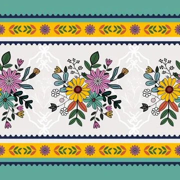 Jacobean Print Pattern Seamless ,Floral seamless pattern Stock Illustration