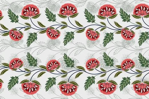 Jacobean Print Pattern Seamless ,Floral seamless pattern Stock Illustration