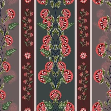 Jacobean Print Pattern Seamless ,Floral seamless pattern Stock Illustration