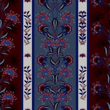 Jacobean Print Pattern Seamless ,Floral seamless pattern Stock Illustration