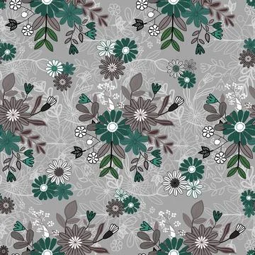 Jacobean Print Pattern Seamless ,Floral seamless pattern Stock Illustration