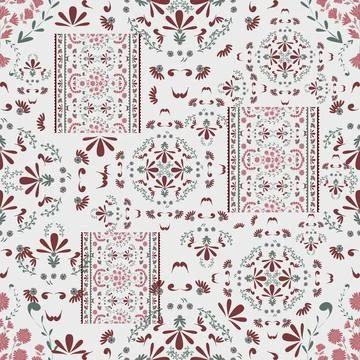 Jacobean Print Pattern Seamless ,Floral seamless pattern Stock Illustration