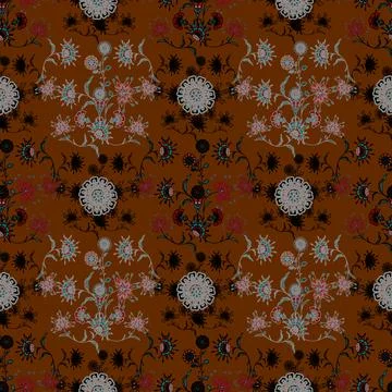 Jacobean Print Pattern Seamless ,Floral seamless pattern Stock Illustration