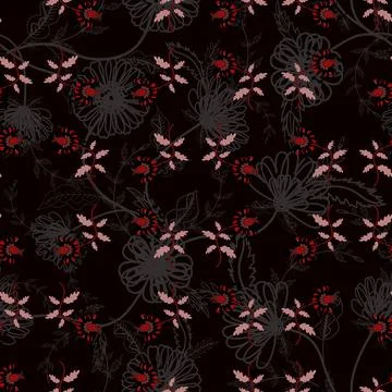 Jacobean Print Pattern Seamless ,Floral seamless pattern Stock Illustration