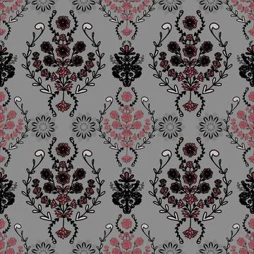 Jacobean Print Pattern Seamless ,Floral seamless pattern Stock Illustration