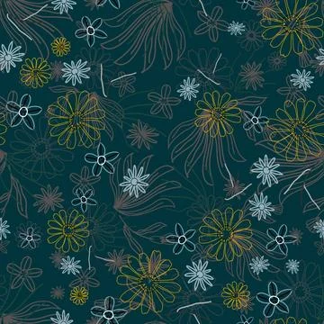 Jacobean Print Pattern Seamless ,Floral seamless pattern Stock Illustration