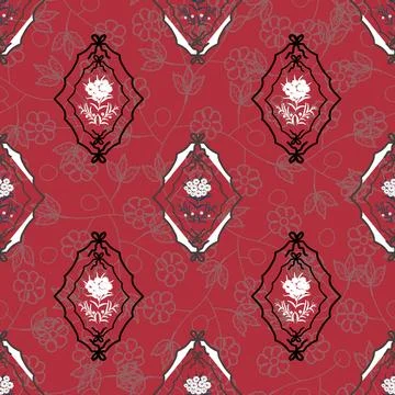 Jacobean Print Pattern Seamless ,Floral seamless pattern Stock Illustration