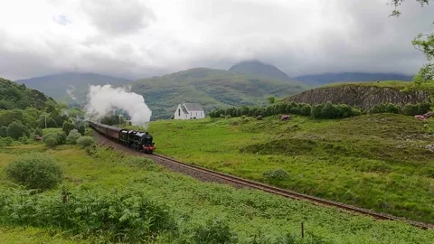 Jacobite Express Steam Train Stock Footage 237367778