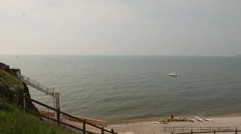 Jacob's ladder beach in Sidmouth, Devon, England Stock Photos