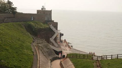 Jacob's ladder beach, Sidmouth, Devon, England Stock Photos