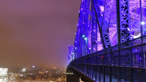 Jacques-Cartier bridge at night Stock Footage 125551636