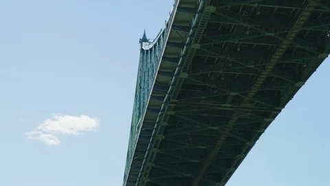 Jacques Cartier Bridge seen from below Stock Footage 99921784