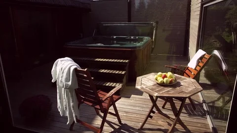 Jacuzzi Area in the Hotel Stock Footage 262562794