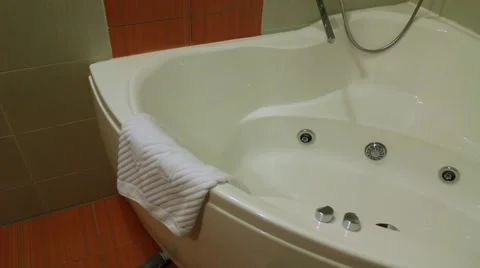 Jacuzzi in the bathroom of hotel Stock Footage 45860691