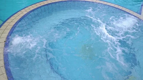 Jacuzzi, bubbles in pool. place for relaxation. Stock Footage 136215115