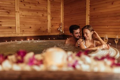 This jacuzzi feels amazing Stock Photos