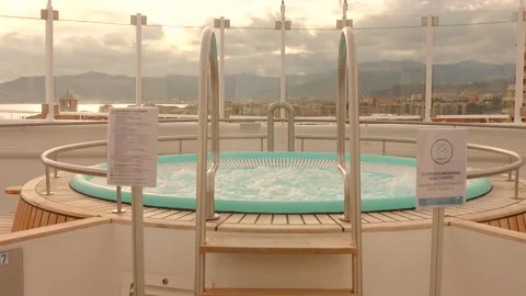 Jacuzzi At The Private Upper Deck Of Costa Toscana Cruise Ship In Savona Stock Footage 335151548