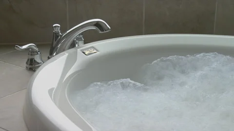 Jacuzzi Tub with Bubbles Stock Footage 35290456