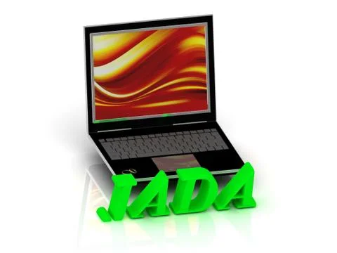 JADA- Name and Family bright letters near Notebook and  inscription Dating on Stock Illustration