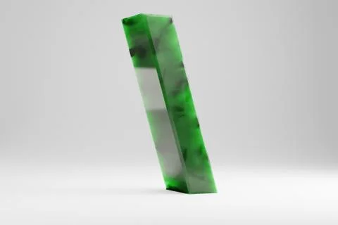 Jade 3d back slash symbol. Jade sign isolated on white background. 3d rendere Stock-Illustration