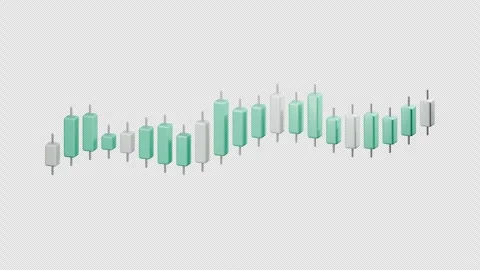 Jade and Pearl Candlestick Chart - Transparent 4K Loop Video stock 347063330
