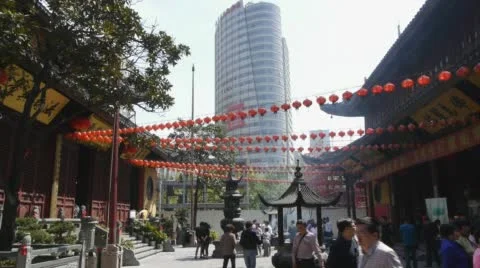 Jade Buddha Temple in Shanghai Stock Footage 57917868