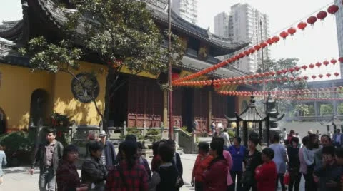 Jade Buddha Temple in Shanghai 스톡 동영상 57917989