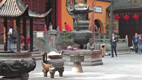 Jade Buddha Temple Shanghai Stock Footage 102751512