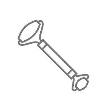 Jade face roller icon for massage gua sha Stock Illustration
