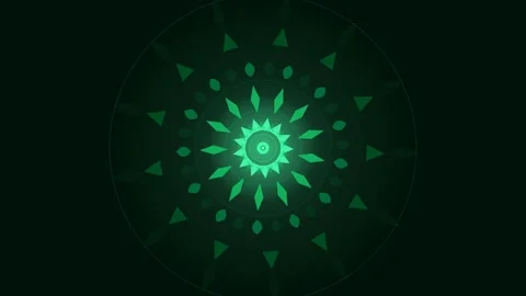 Jade Green Mandala 13 Fold Symmetry Animation Loop Background Vidéo 342620288
