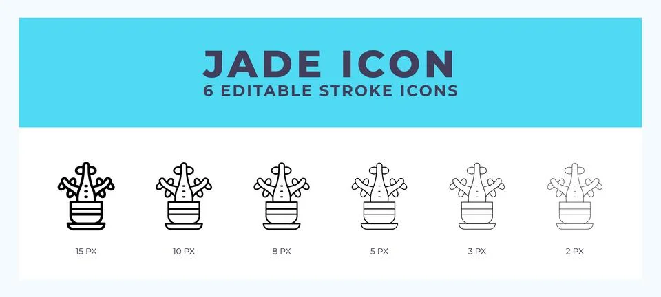 Jade icon vector for web. And mobile app. Editable stroke outline icon. Stock Illustration