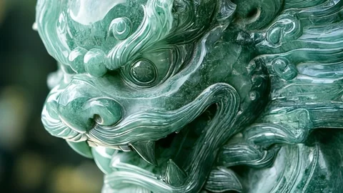 Jade lion engrave 스톡 동영상 301420070