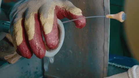 Jade nephritis nephrite processing greenstone factory making Stock Footage 116419496