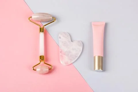 Jade roller and gua sha Stock Photos